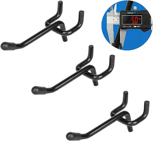 Miniatura 13 de Paquete de 80 ganchos para tablero de clavijas de 2/4/6/8 pulgadas, ganchos negros extra gruesos de 1/4 pulgadas para colgar, accesorios de tablero