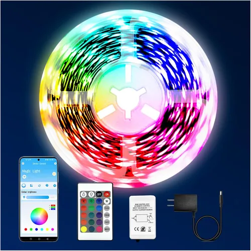 dalattin Luces LED para Dormitorio 110 Pies (1 Rollo), Tiras de Luces LED Inteligentes con Control de Aplicación y Control Remoto, Tiras de Luz LED
