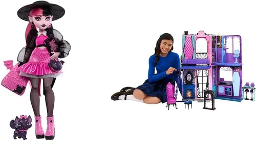 Miniatura 13 de Muñeca de Monster High Spectra Vondergeist con hurón mascota Rhuen y accesorios como mochila, tableta, bocadillos y más