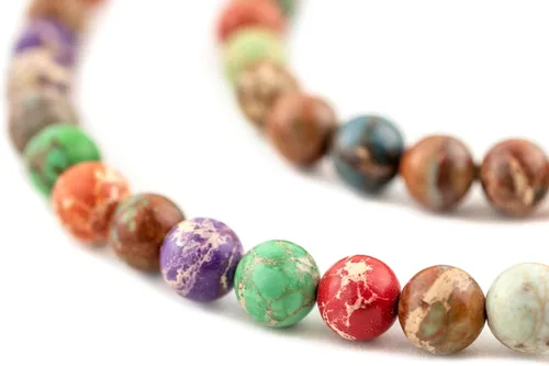 Miniatura 227 de The Bead Chest Cuentas de Jade Blanco Mate Redondas (8mm): Piedra Preciosa Orgánica Redonda Esférica de Energía con Poder de Sanación para Hacer