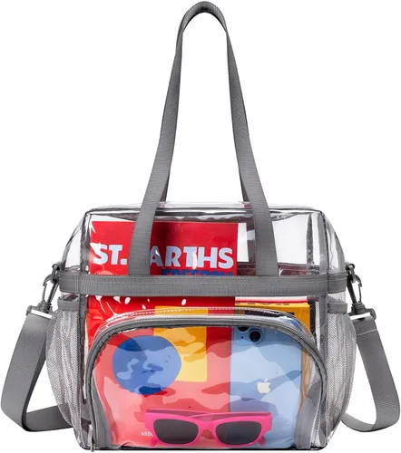 Miniatura 8 de Lyingflat Clear Bag for Stadium Events Clear Tote Bag with Removable Strap Transparent Bag for Sporting Concert Work