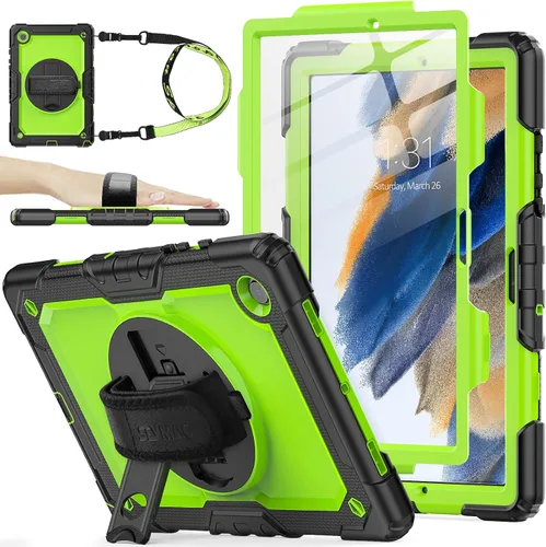 Miniatura 22 de SEYMAC stock Funda para Samsung Galaxy Tab A8 de 10.5 pulgadas, funda de protección contra caídas de cuerpo completo con protector de pantalla