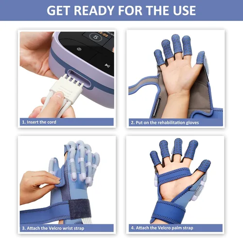 Miniatura 4 de XFT Guantes de robot de rehabilitación de manos, guantes de rehabilitación de dedos para accidente cerebrovascular, equipo de guante de mano