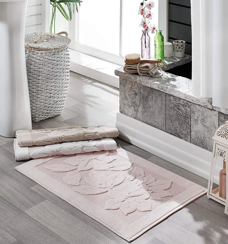 Miniatura 2 de Tapete de baño – Tapete de baño – Tapetes de ducha lavables – Toallas para el suelo del fregadero, tapetes de baño 100% algodón turco (1, gris)