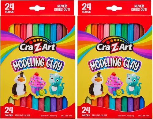 Cra-Z-Art Arcilla para modelar, 24 unidades, 17.5 onzas | Paquete de 2 | Modelo 10901