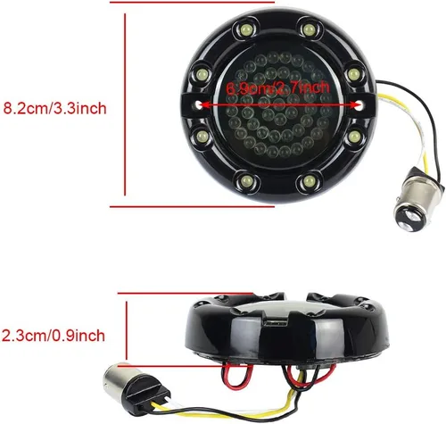 Miniatura 3 de ZYTC 3 1/4 "LED intermitentes con luz corriente estilo bala frontal 1157 LED kit de señal de giro ámbar blanco para Harley Davidson caja negra