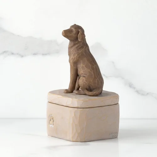 Miniatura 2 de Willow Tree Love my Dog (oscuro), caja de recuerdo esculpida pintada a mano
