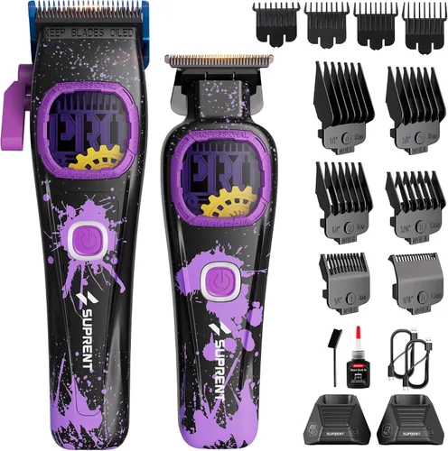 Miniatura 10 de SUPRENT Cortapelos Profesionales para Hombres, juego de cortapelos inalámbricos y recortadora de corte al ras, kit de corte de pelo con velocidad