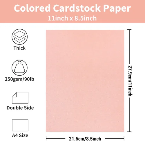 Miniatura 2 de Gartful Papel de cartulina brillante, 20 colores surtidos, 8.5 x 11 pulgadas, cubierta de 90 libras, papel perlado brillante para flores