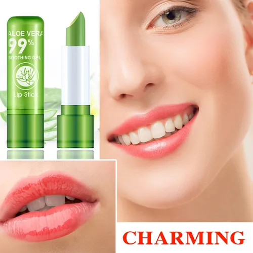 Miniatura 7 de Paquete de 3 lápices labiales de aloe vera, brillo labial mágico que cambia de color, bálsamo labial hidratante nutritivo de larga duración, juego