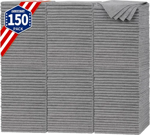 Miniatura 26 de FIXSMITH Paño de limpieza de microfibra, paquete de 12, toallas multifuncionales, tamaño: 12 x 16 pulgadas, trapos altamente absorbentes, sin 3