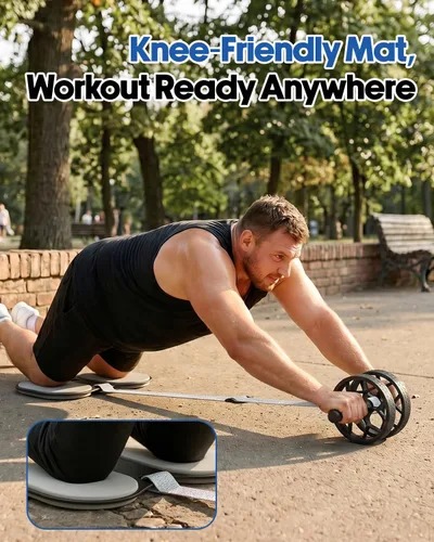 Miniatura 4 de VINSGUIR Ab Roller Wheel for Beginners to Pros, Ab Roller with Adjustable & Detachable Resistance Band, Core Workout Equipment for Home Gym