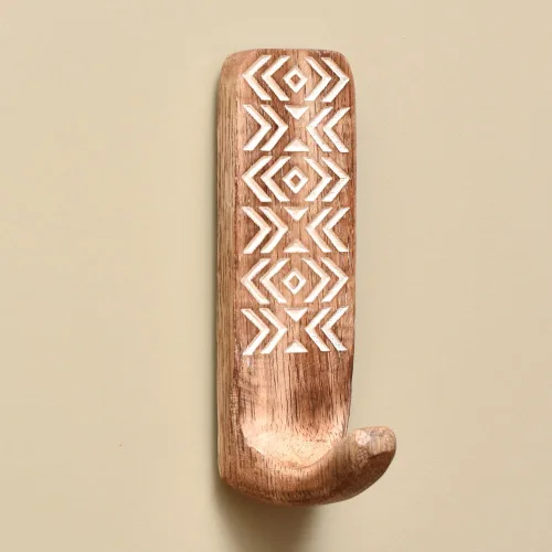 Miniatura 11 de Indian Shelf Ganchos de pared adhesivos de madera bohemios para colgar abrigos, llaves, correa, sombrero, toallero, bonito soporte para llaves