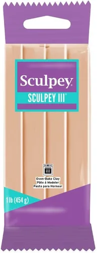 Sculpey III® Polímero Horno Horno Arcilla, Beige, No Tóxica, Barra de 1 libra, ideal para modelar, esculpir, vacaciones, bricolaje, medios mixtos y