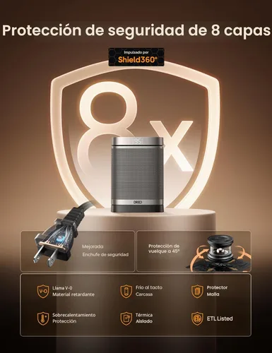 Miniatura 3 de Dreo – Calentador portátil eléctrico oscilante de 70° de cerámica PTC de 1500W con termostato, 4 modos, temporizador de 12 horas; seguro y rápido