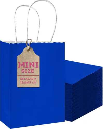 Miniatura 21 de qiqee Paquete de 50 bolsas de regalo de papel negro con asas a granel 13"x10.3"x4.6" bolsas de favor para fiestas de tamaño grande múltiples usos