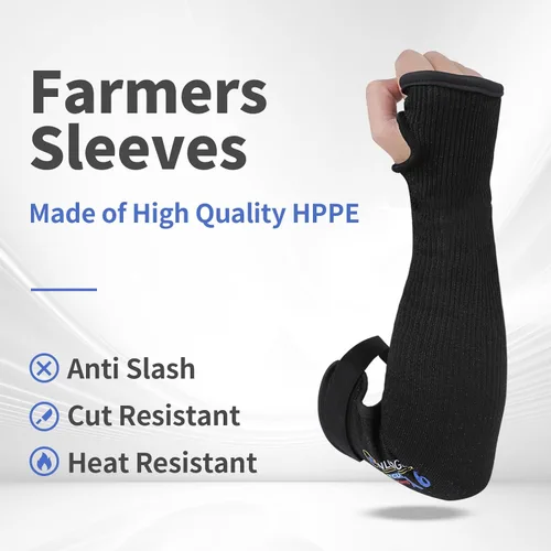Miniatura 2 de Mangas de agricultores resistentes a cortes, protección A6 con orificio para el pulgar, protectores de brazos, para jardinería, soldadura, cocina