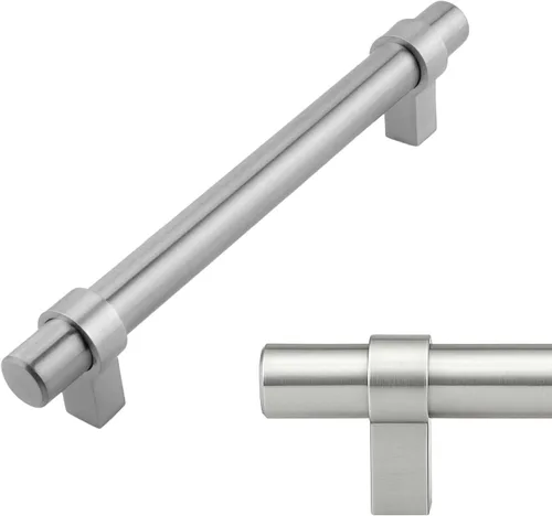 Miniatura 17 de Modket Paquete de 1 manija estilo barra europea de oro cepillado para gabinete de acero inoxidable 304 de 2 pulgadas