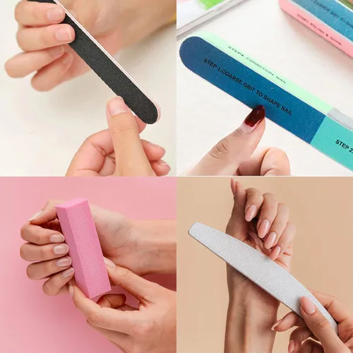 Miniatura 4 de Kit de herramientas para el cuidado de uñas, juego de 14 limas de uñas, bloque de amortiguador, esponja pulida, pinza de cutícula y empujador