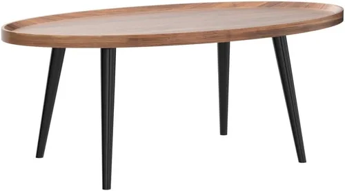 Miniatura 4 de Mesa de centro de madera rústica, mesa de centro ovalada de nogal, mesa de centro moderna para sofá, mesas auxiliares para sala de estar, hogar