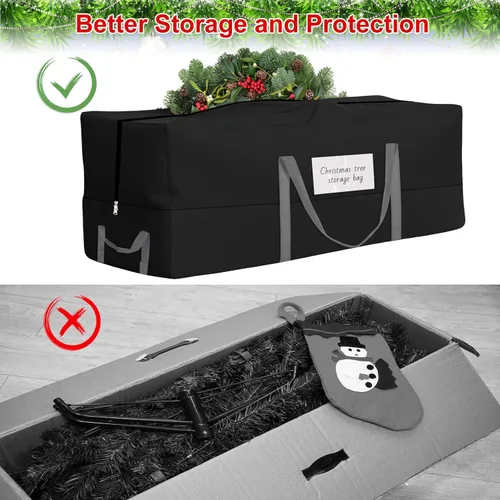 Miniatura 6 de Bolsa de almacenamiento para árbol de Navidad, se adapta a árboles artificiales de hasta 8 pies de altura, bolsa de árbol de Navidad resistente