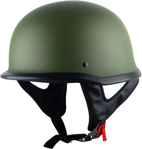 Miniatura 5 de 1Storm Casco de motocicleta de media cara estilo alemán aprobado por DOT: HKY602 Calavera de bandera dorada