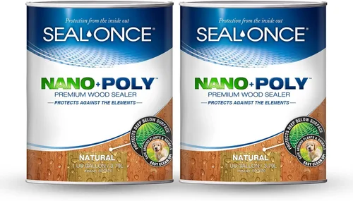 Miniatura 19 de Sellador Seal-Once Nano+Poly de madera penetrante con poliuretano, sellador impermeable de alta calidad, 1 galón, cedro bronce Sellador