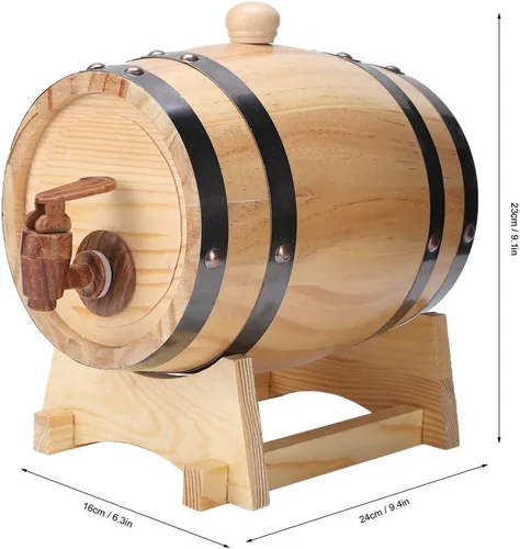 Miniatura 8 de Mini barril de vino de madera de pino para el hogar, equipo de elaboración de cerveza de madera para tequila, whisky, ron envejecimiento