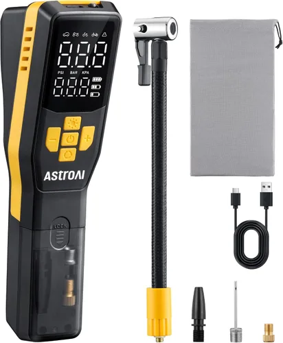 Miniatura 9 de AstroAI Inflador de neumáticos de 150 PSI, compresor de aire portátil para neumáticos de automóvil, bomba de bicicleta inalámbrica con pantalla LCD