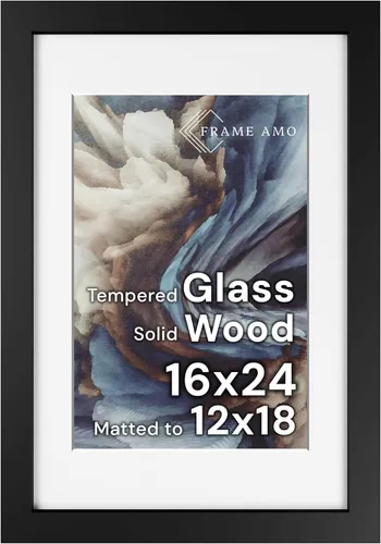 Miniatura 122 de Frame Amo Marco de póster de madera maciza de 13 x 19 pulgadas, color natural, tapete blanco para imagen de 11 x 17 pulgadas, parte frontal