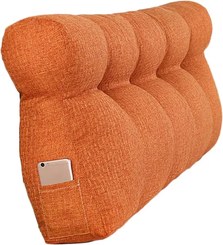 Miniatura 9 de Cojín triangular grande para cabecero de lectura, almohada para reposo en cama, respaldo triangular, respaldo de forro polar, soporte de Café