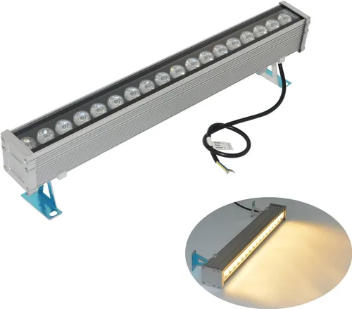 Lavadora de pared de 18 W, tira de luz lineal de 19.7 pulgadas, súper brillante 1800 lúmenes, barra de luz LED de 120 V, 3000 K, blanco cálido,