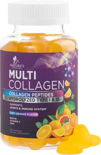 Gomitas de péptidos de colágeno con 2500 mcg de biotina por porción, suplemento para el crecimiento del cabello, la piel y las uñas, colágeno
