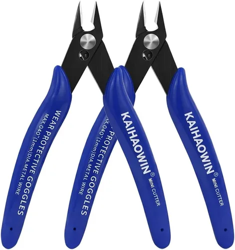 KAIHAOWIN Alicates de corte de alambre micro con resorte, paquete de 2, cortadores de descarga de mini precisión de 5 pulgadas al por mayor, pinzas,
