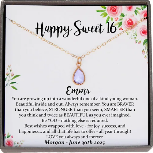 Miniatura 9 de Collar personalizado de Be Wished, regalo Sweet 16 para niñas, con mensaje significativo