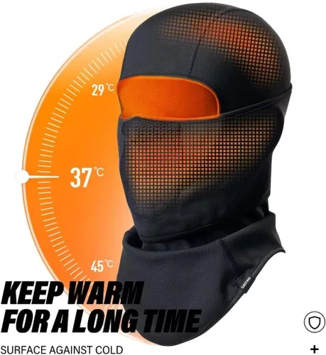 Miniatura 9 de SAITAG Pasamontañas de esquí, máscara facial cálida para clima frío, invierno, esquí, snowboard, motociclismo, pesca en hielo, hombres