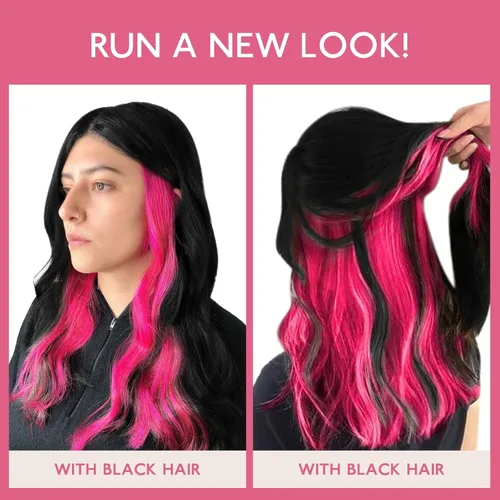 Miniatura 6 de Wennalife - Extensiones de cabello humano con cinta, 10 unidades, 25g, 14 pulgadas, cinta invisible Remy lacio color rosa intenso, juego de relleno