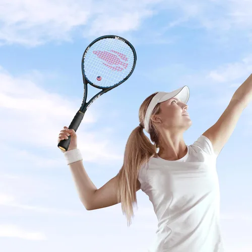 Miniatura 6 de Raqueta de tenis para 2 jugadores para adultos, perfecta para jugadores principiantes y profesionales, raqueta de tenis de velocidad de 27 pulgadas