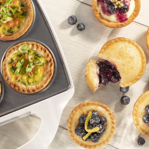 Miniatura 7 de Minihorno antiadherente para cocinar tartas y quiches. Prepara 6 pequeñas tartas y quiches en minutos
