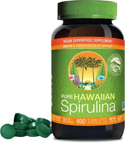 Miniatura 10 de Nutrex Hawaii, Espirulina hawaiana pura - Tabletas de 1000 mg - Superalimento natural rico en nutrientes cultivado en Hawai, apoyo inmunológico