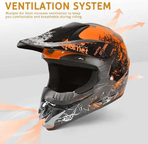 Miniatura 4 de SPARK - Cascos para bicicleta de montaña para niños, cascos de motocicleta para jóvenes, ATV, motocross, de cara completa, para hombres y mujeres