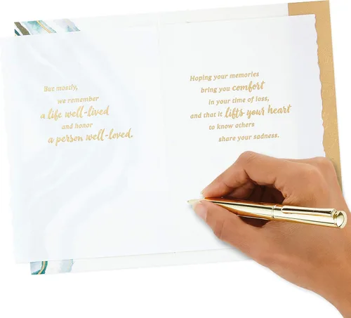 Miniatura 6 de Hallmark - Tarjeta de condolencias (papel de aluminio dorado, ágata)