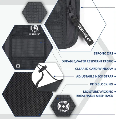 Miniatura 4 de Venture 4th bolsa de cuello de viaje con traba RFID