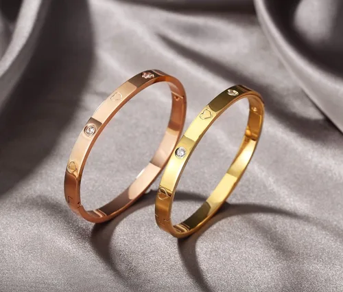 Miniatura 16 de Regalo de Navidad MVCOLEDY Jewelry - Pulsera chapada en oro o blanco con piedra de corazón de acero inoxidable con cristal para mujer