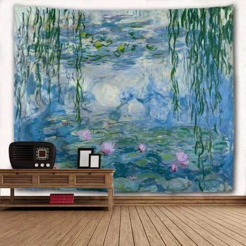 Miniatura 10 de WIHVE - Tapiz para colgar en la pared, de diseño floral bohemio, hippie, psicodélico, étnico, decorativo, de tela para dormitorio, decoración