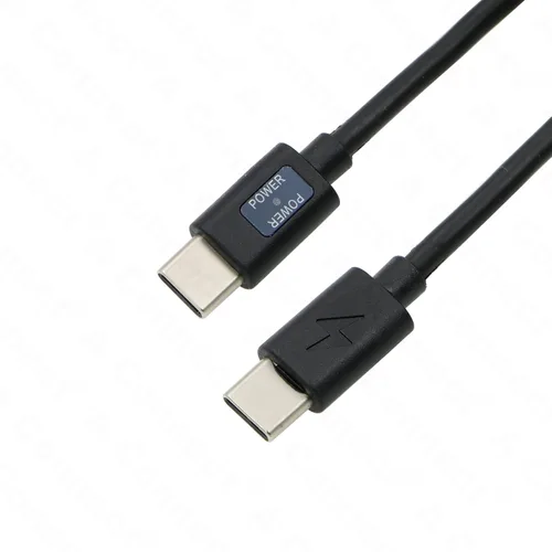Miniatura 5 de Cable de alimentación tipo C de ángulo recto macho de 12 V PD a CC de 0.217 x 0.098 in con indicador de alimentación para monitores LCD KiPRO