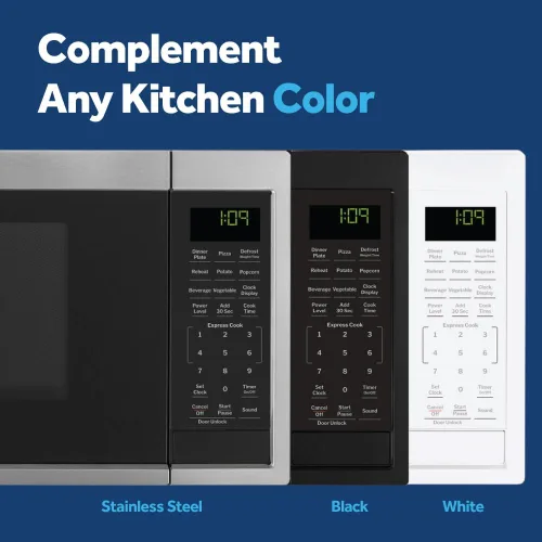 Miniatura 9 de Horno de microondas GE para encimera, compacto de 0.9 pies cúbicos, capacidad de 900 vatios, 7 configuraciones de cocción automática, tecnología