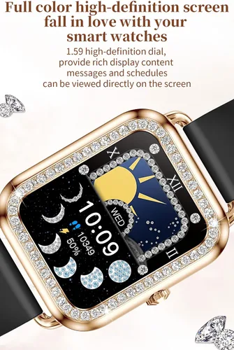 Miniatura 3 de Yihou Relojes inteligentes para mujer para Android iOS (hacer llamadas), monitor de actividad física con monitor de presión arterial de frecuencia