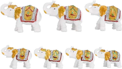 BRABUD TQGJPT835 - Estatua de elefante de resina de elefantes indios, riqueza, buena suerte, escritorio de oficina en casa, decoración de