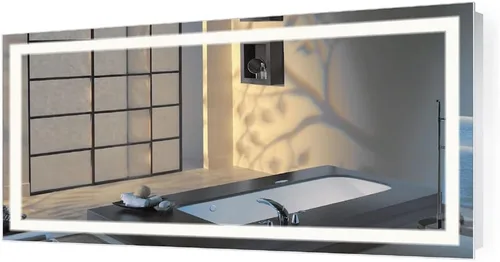 Miniatura 12 de Krugg Espejo de baño LED cuadrado de 24 x 24 pulgadas Espejo de tocador iluminado incluye atenuador y desempañador Montaje en pared vertical u